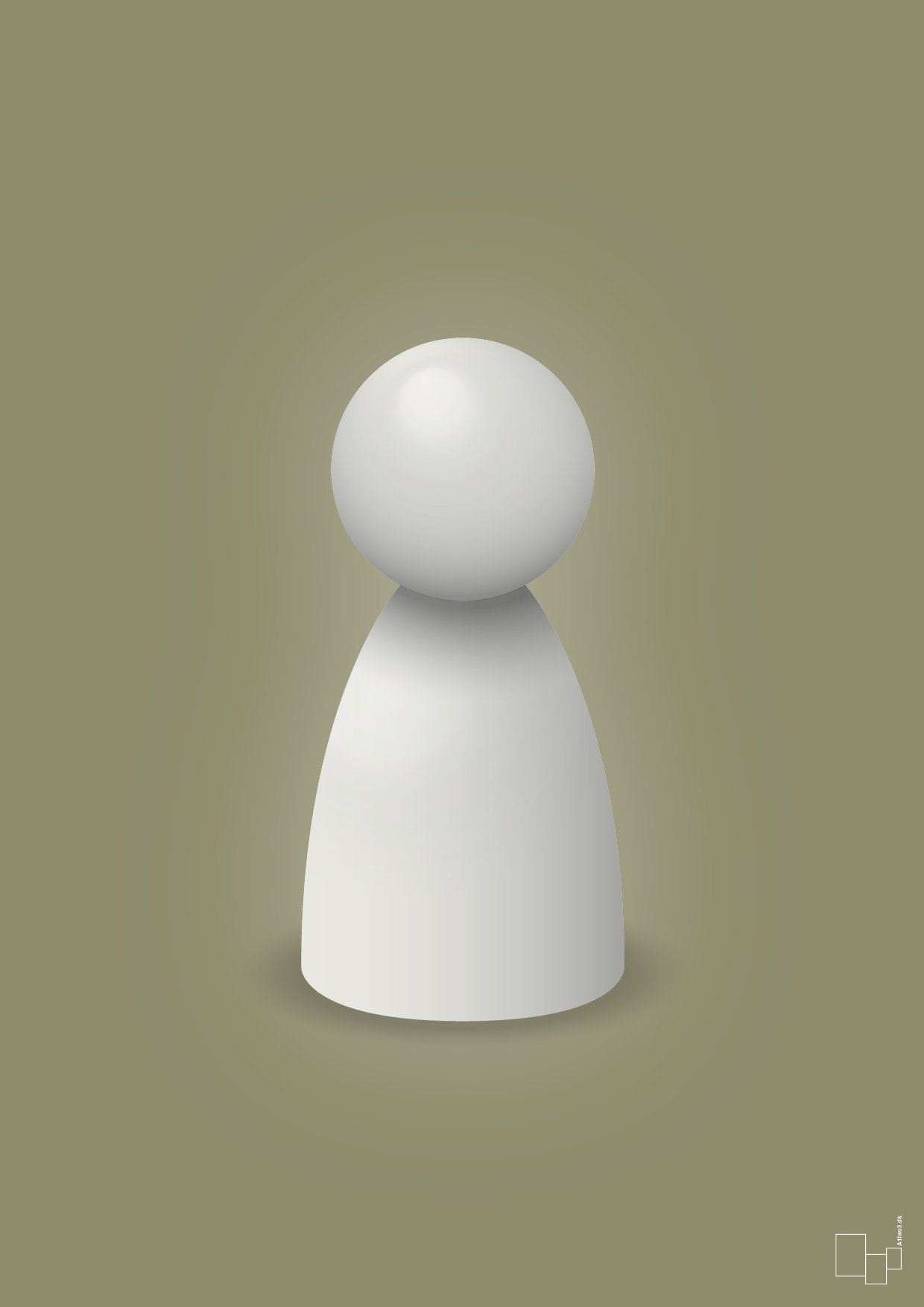 plakat: spillebrik i farven: painters white - misty forrest-Brætspil-A1two3