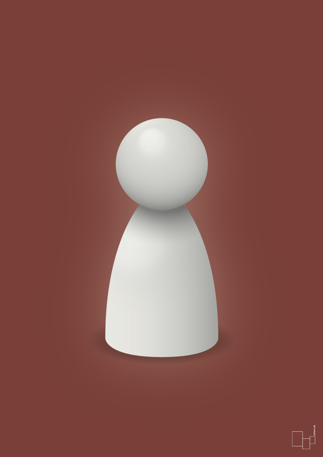 plakat: spillebrik i farven: painters white - red pepper-Brætspil-A1two3