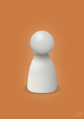 plakat: spillebrik i farven: painters white - rumba orange-Brætspil-A1two3