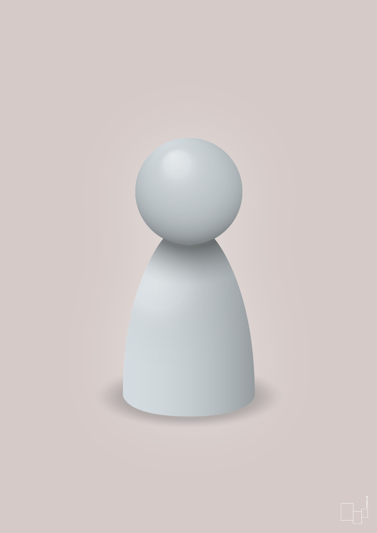 plakat: spillebrik i farven: light drizzle - broken beige-Brætspil-A1two3
