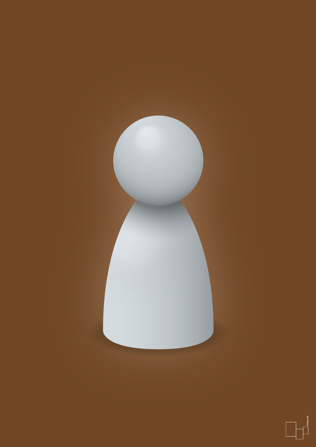plakat: spillebrik i farven: light drizzle - dark brown-Brætspil-A1two3