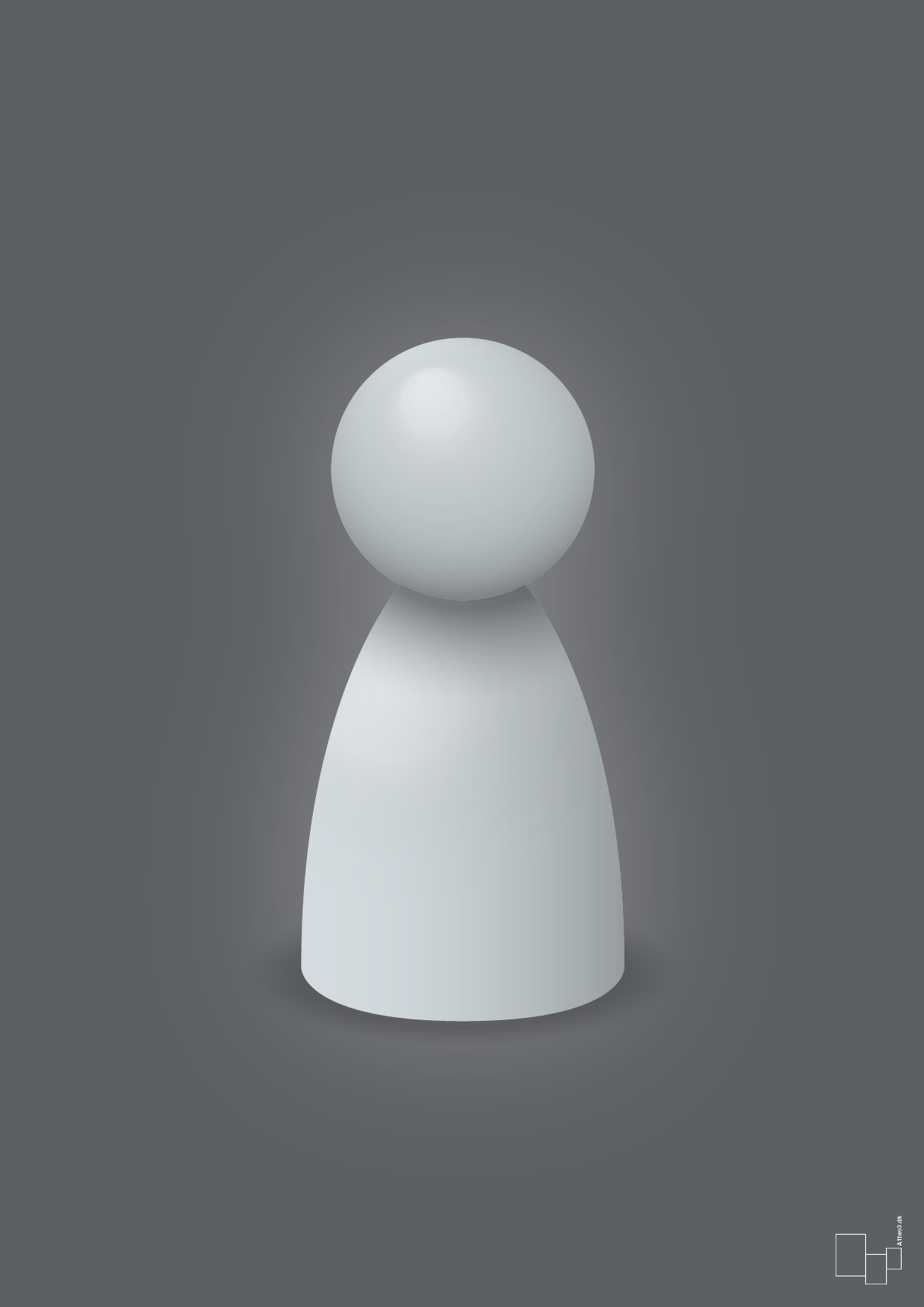 plakat: spillebrik i farven: light drizzle - graphic charcoal-Brætspil-A1two3