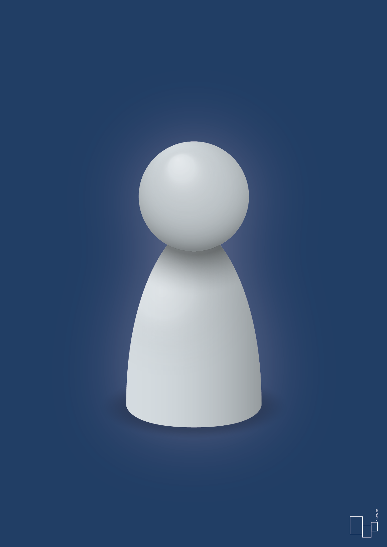 plakat: spillebrik i farven: light drizzle - lapis blue-Brætspil-A1two3