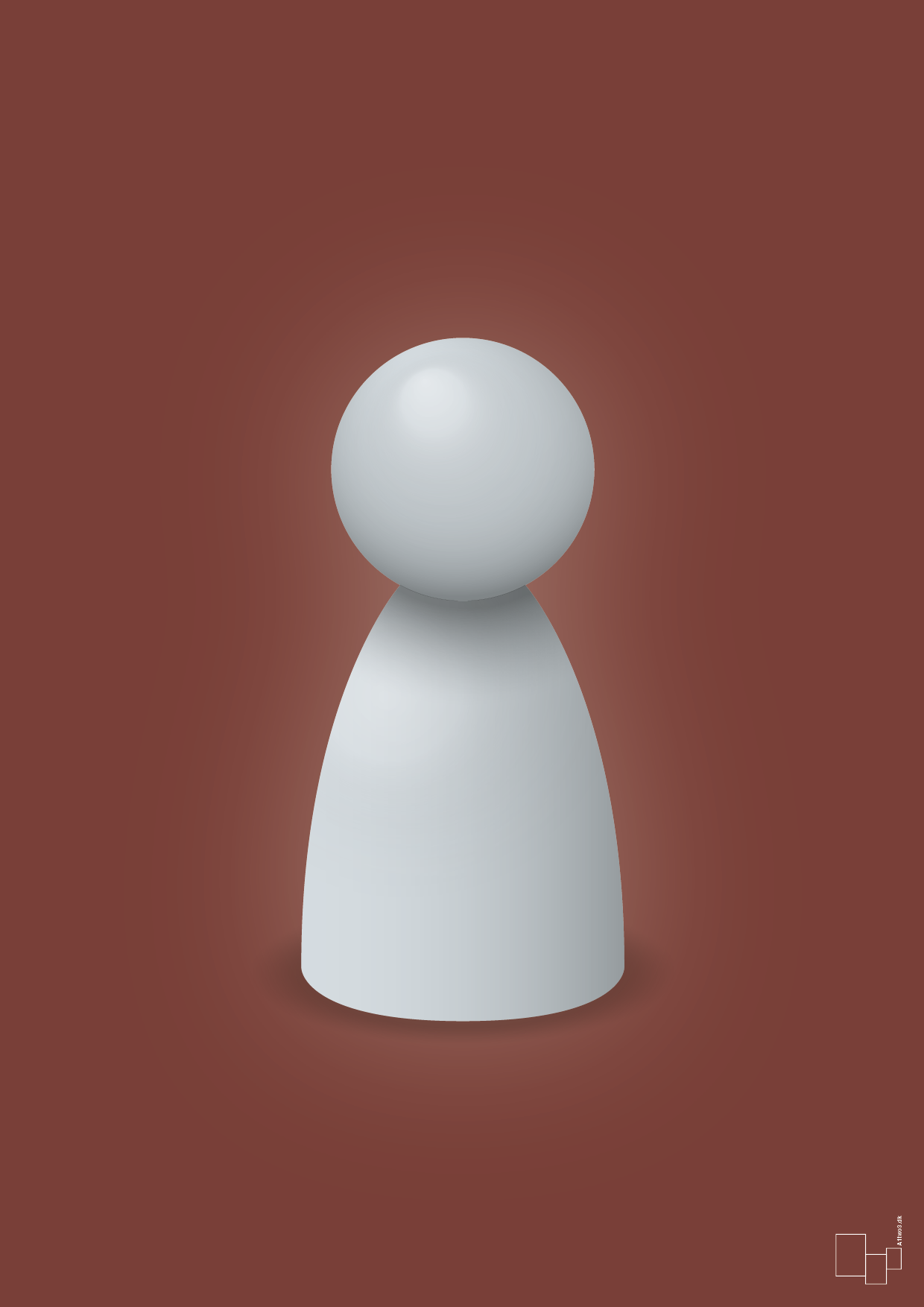 plakat: spillebrik i farven: light drizzle - red pepper-Brætspil-A1two3