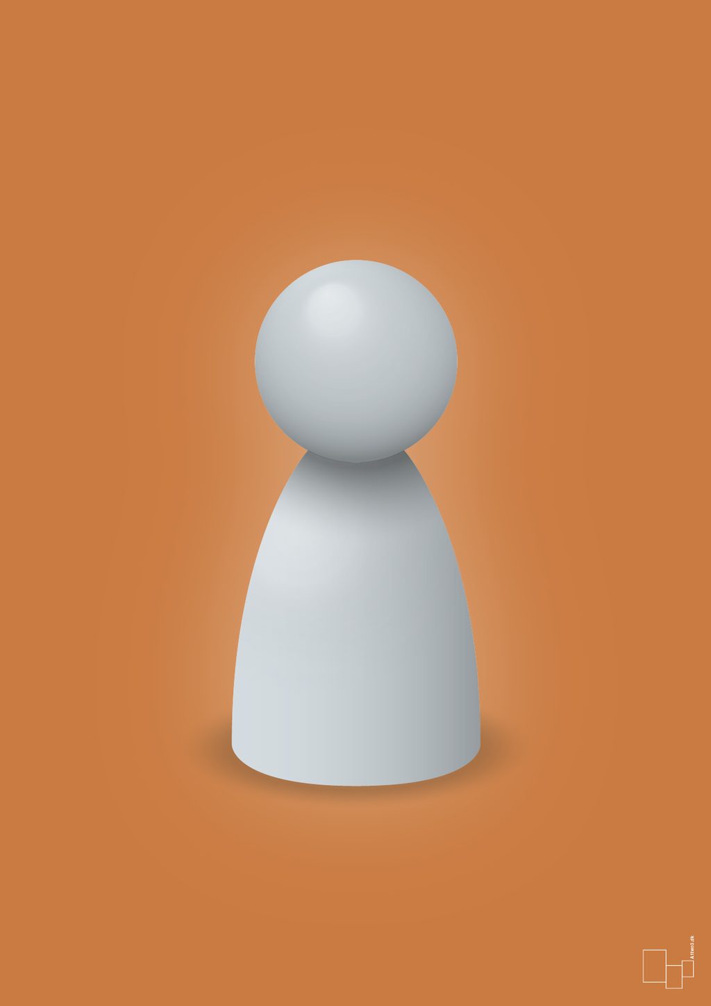 plakat: spillebrik i farven: light drizzle - rumba orange-Brætspil-A1two3