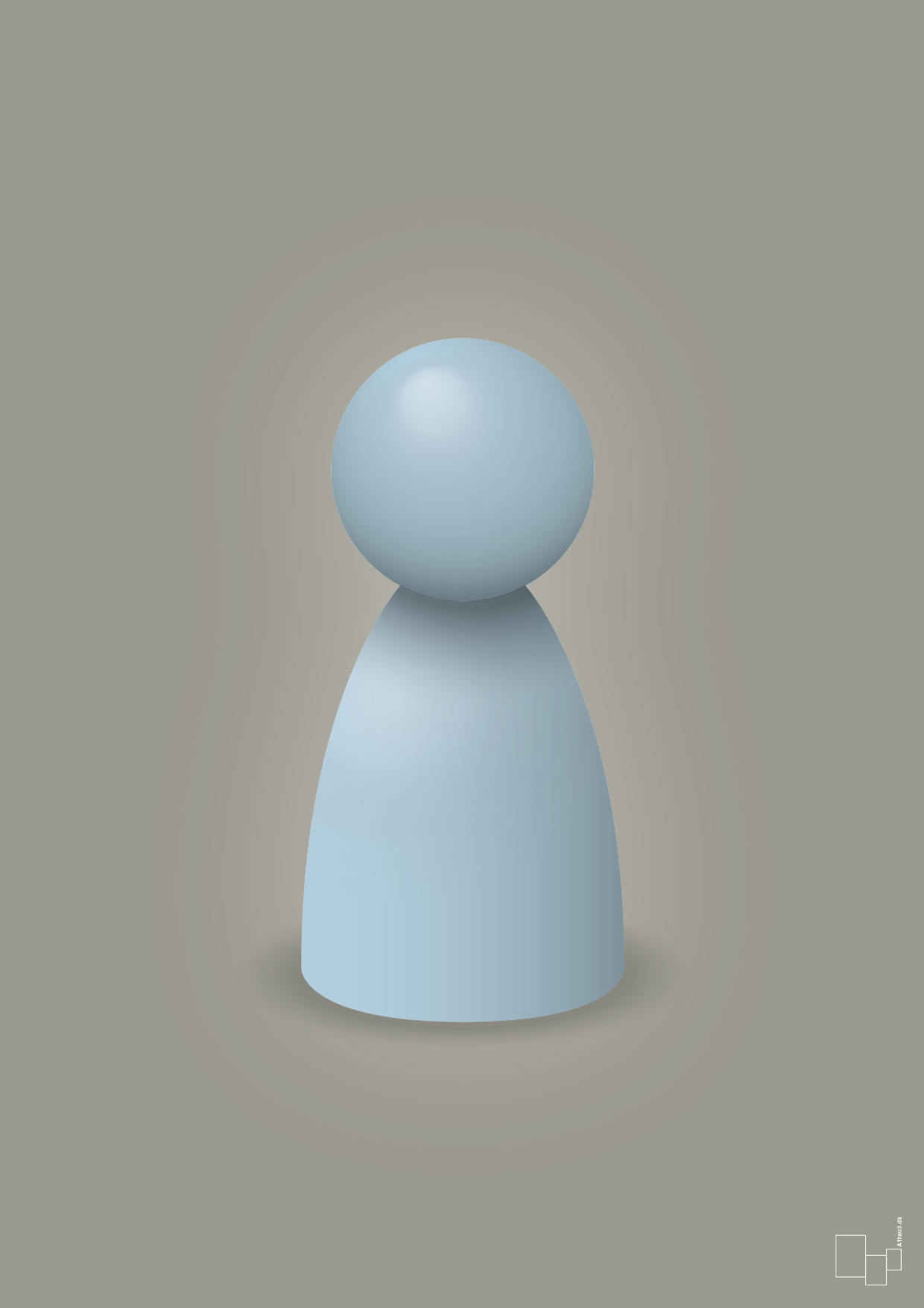 plakat: spillebrik i farven: heavenly blue - battleship gray-Brætspil-A1two3
