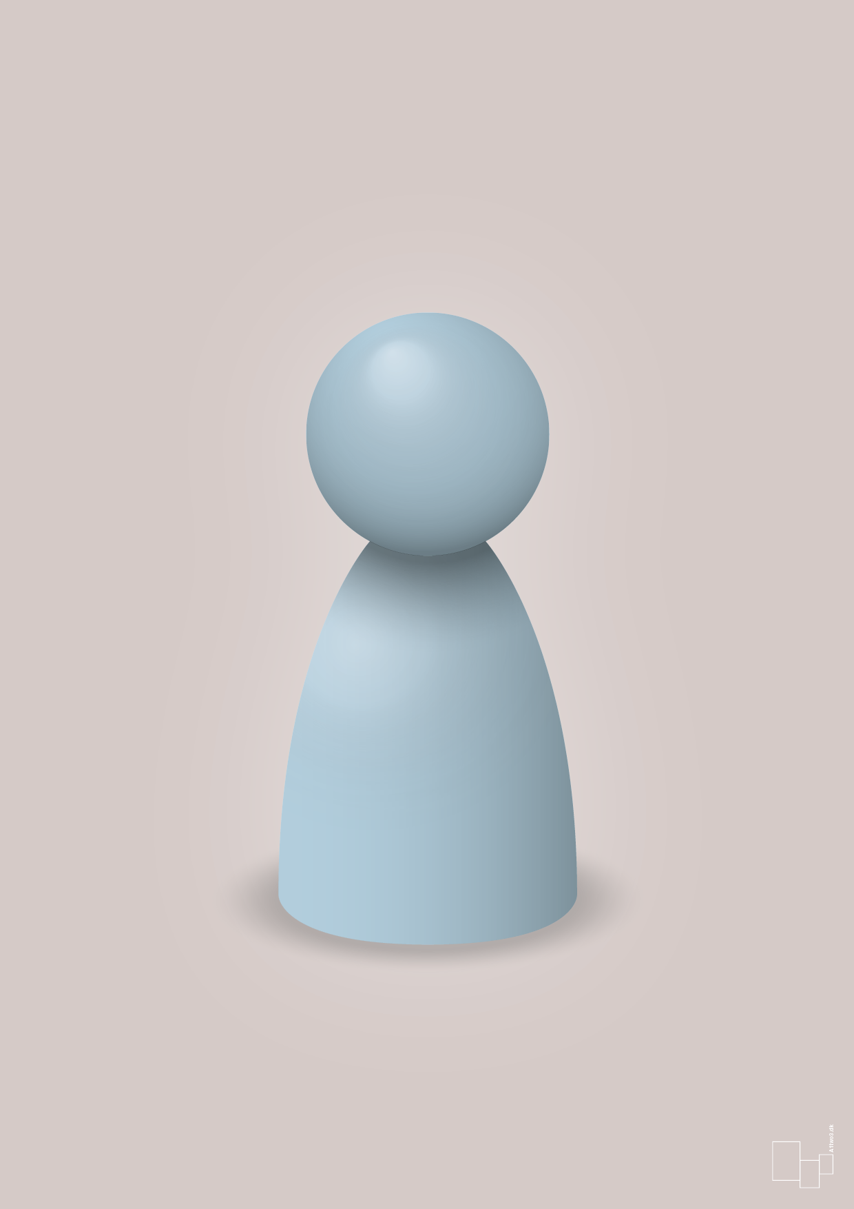 plakat: spillebrik i farven: heavenly blue - broken beige-Brætspil-A1two3