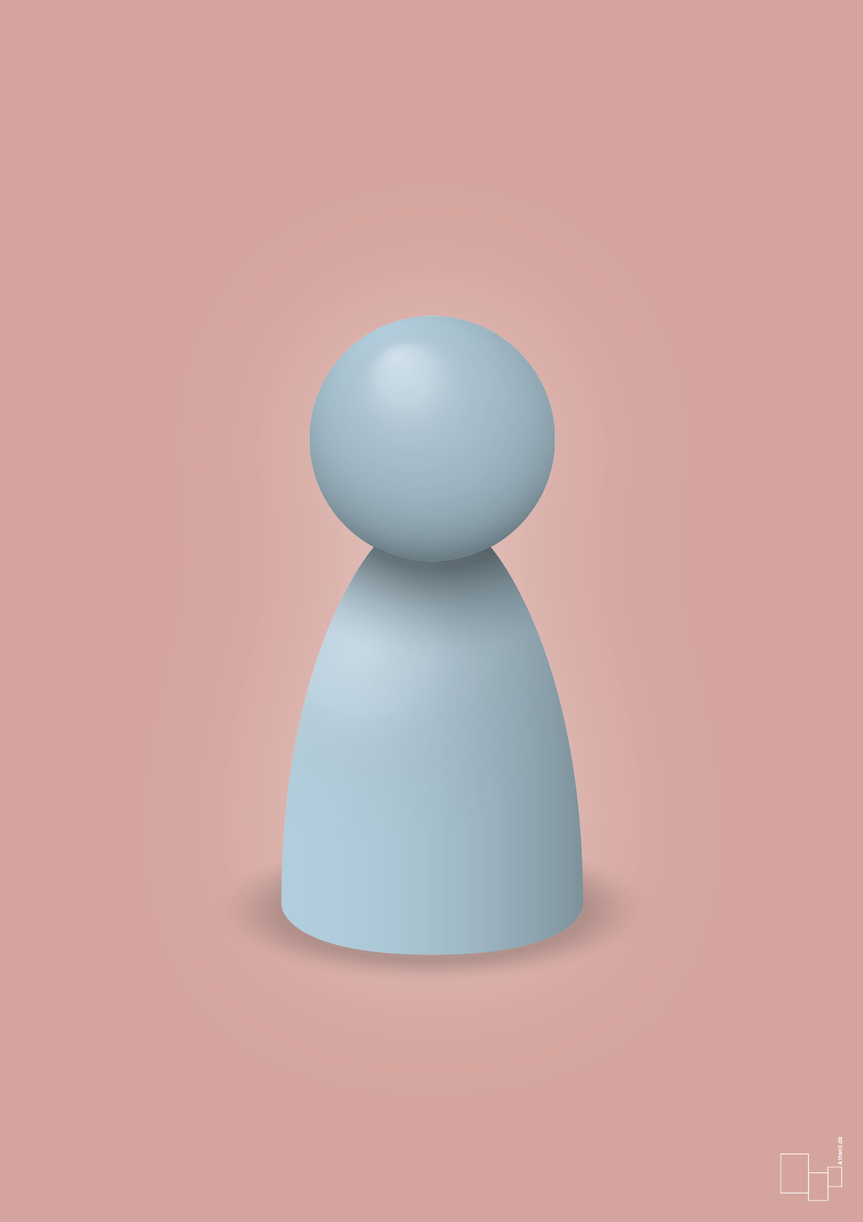 plakat: spillebrik i farven: heavenly blue - bubble shell-Brætspil-A1two3