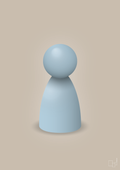 plakat: spillebrik i farven: heavenly blue - creamy mushroom-Brætspil-A1two3