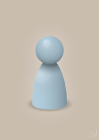 plakat: spillebrik i farven: heavenly blue - creamy mushroom-Brætspil-A1two3