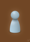 plakat: spillebrik i farven: heavenly blue - dark brown-Brætspil-A1two3