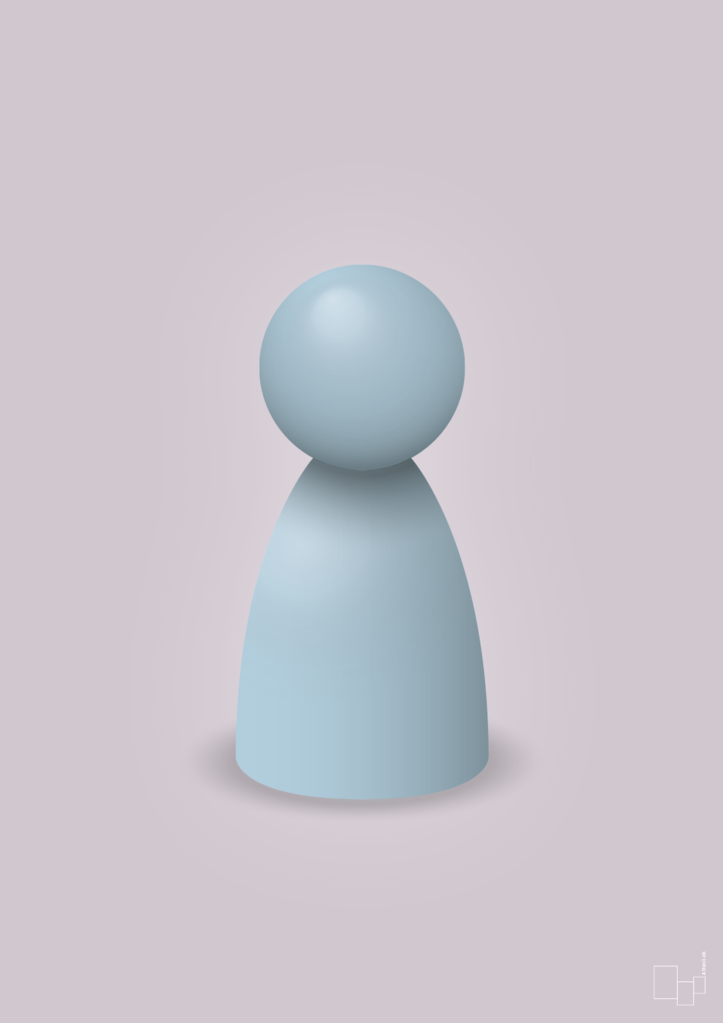 plakat: spillebrik i farven: heavenly blue - dusty lilac-Brætspil-A1two3