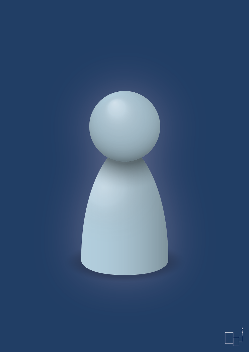 plakat: spillebrik i farven: heavenly blue - lapis blue-Brætspil-A1two3