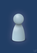 plakat: spillebrik i farven: heavenly blue - lapis blue-Brætspil-A1two3