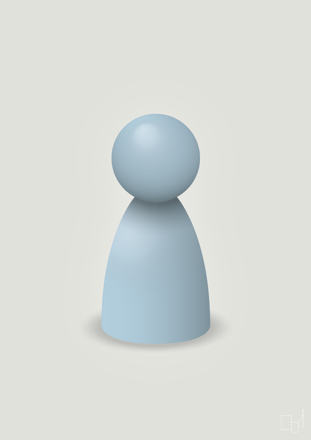 plakat: spillebrik i farven: heavenly blue - painters white-Brætspil-A1two3