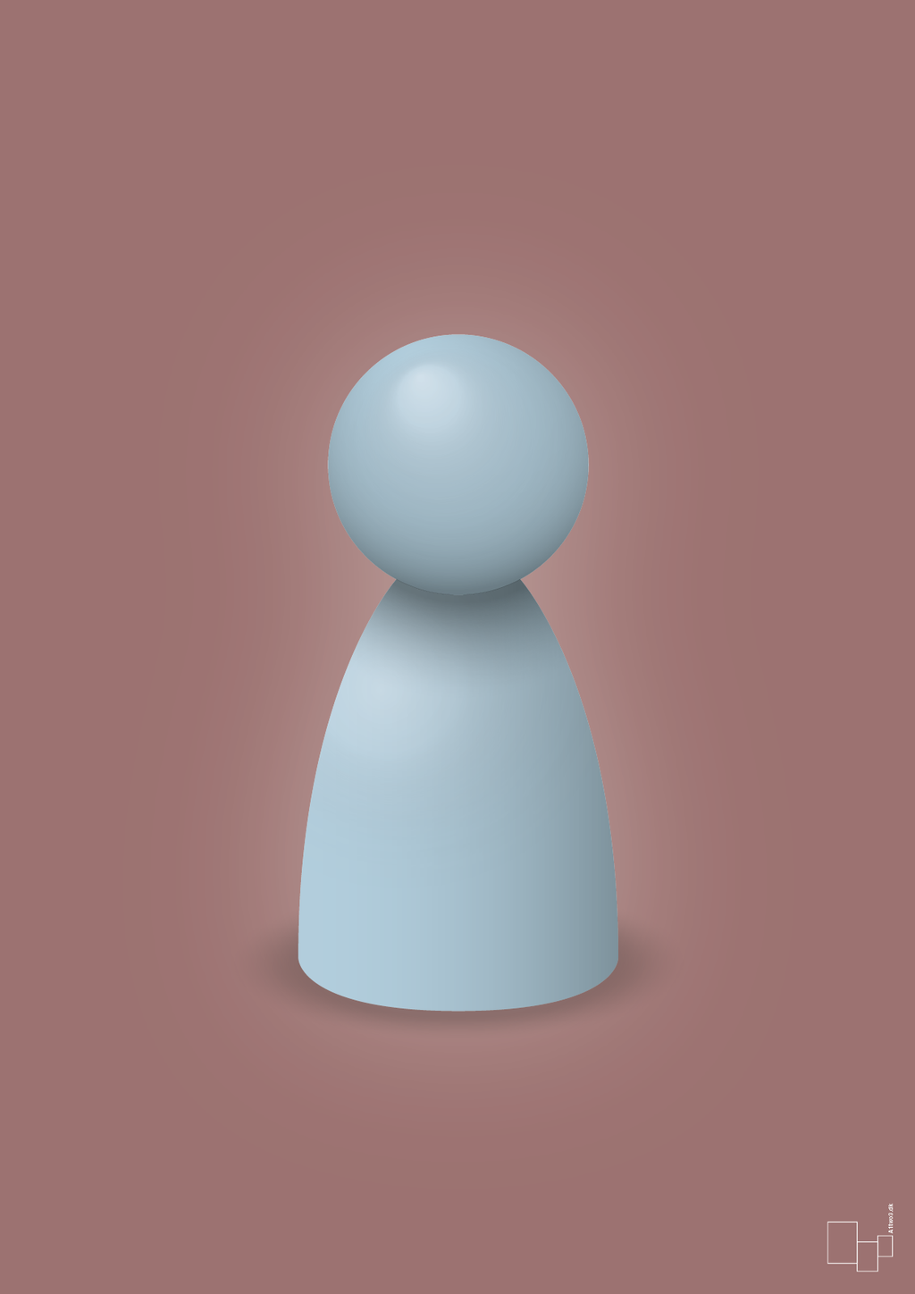 plakat: spillebrik i farven: heavenly blue - plum-Brætspil-A1two3