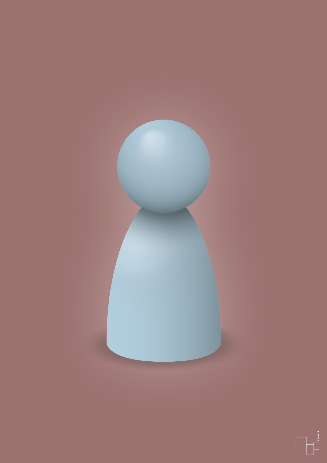 plakat: spillebrik i farven: heavenly blue - plum-Brætspil-A1two3