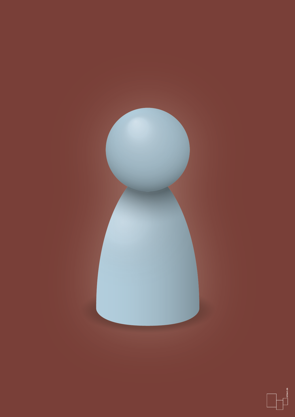 plakat: spillebrik i farven: heavenly blue - red pepper-Brætspil-A1two3