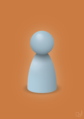 plakat: spillebrik i farven: heavenly blue - rumba orange-Brætspil-A1two3
