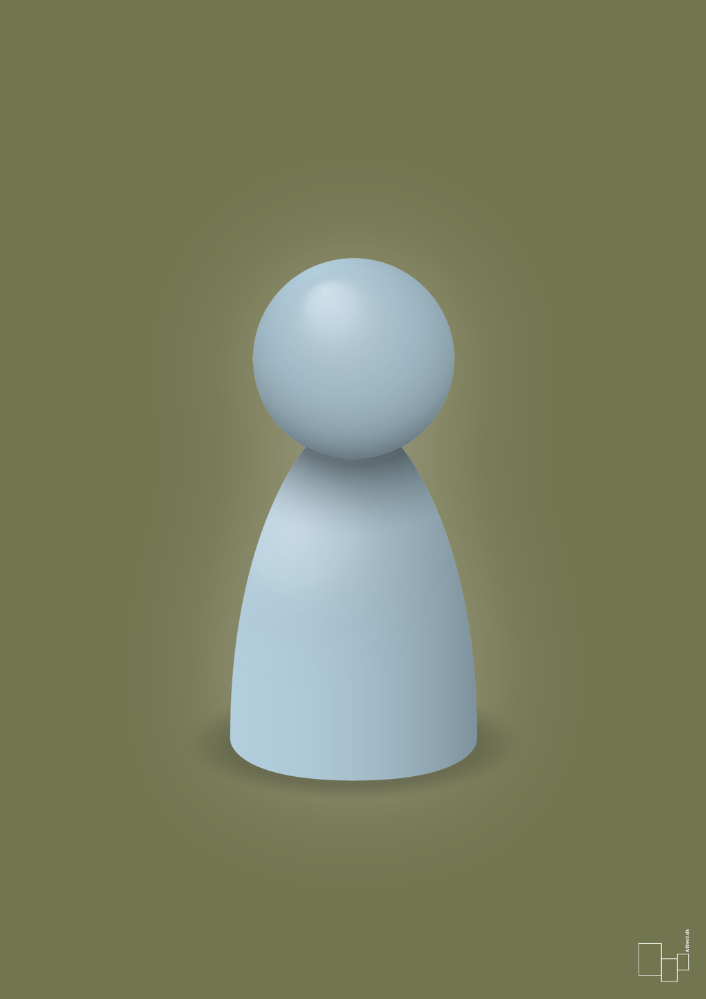 plakat: spillebrik i farven: heavenly blue - secret meadow-Brætspil-A1two3