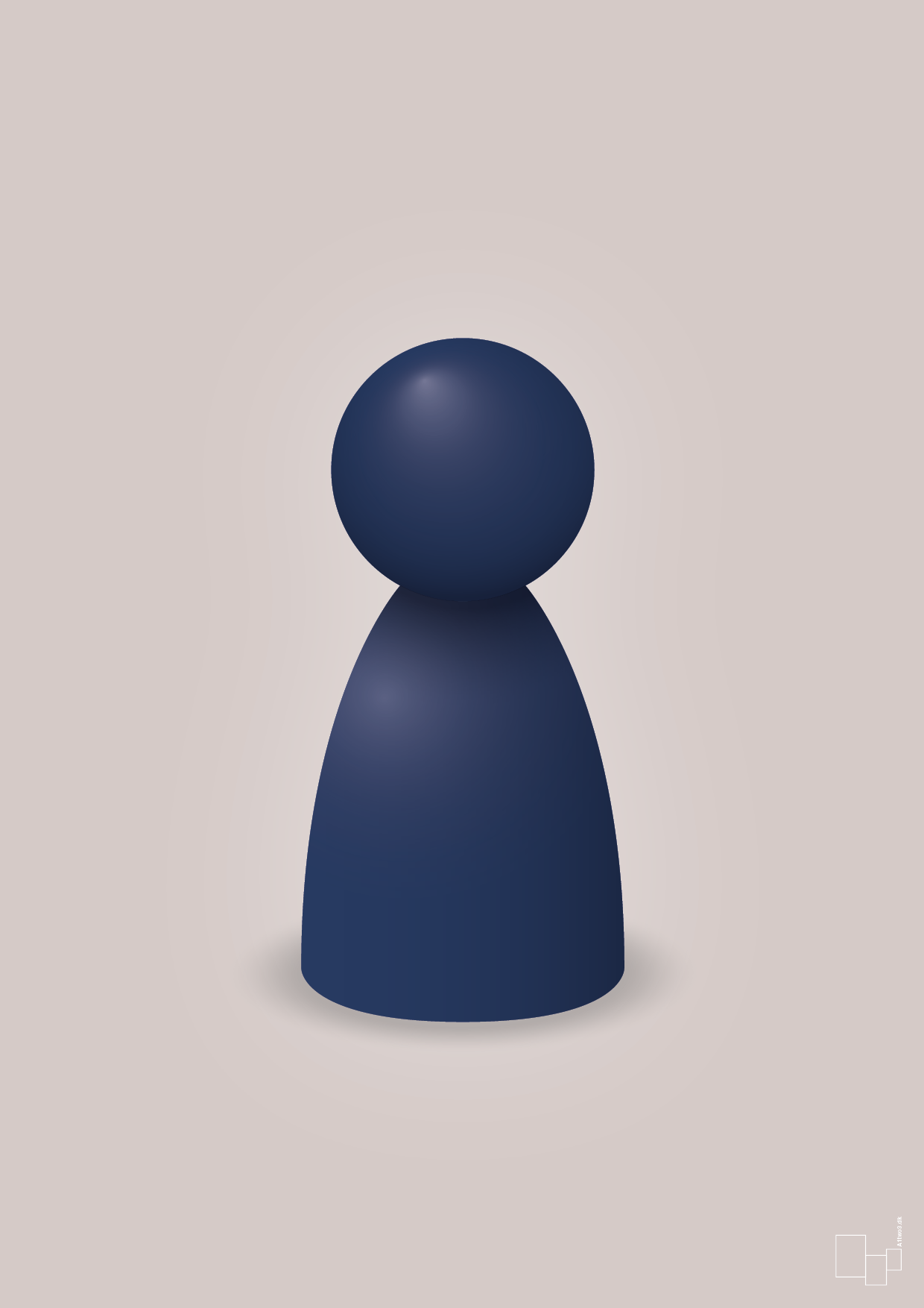 plakat: spillebrik i farven: lapis blue - broken beige-Brætspil-A1two3