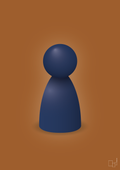 plakat: spillebrik i farven: lapis blue - cognac-Brætspil-A1two3