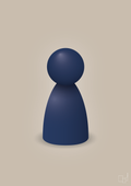 plakat: spillebrik i farven: lapis blue - creamy mushroom-Brætspil-A1two3
