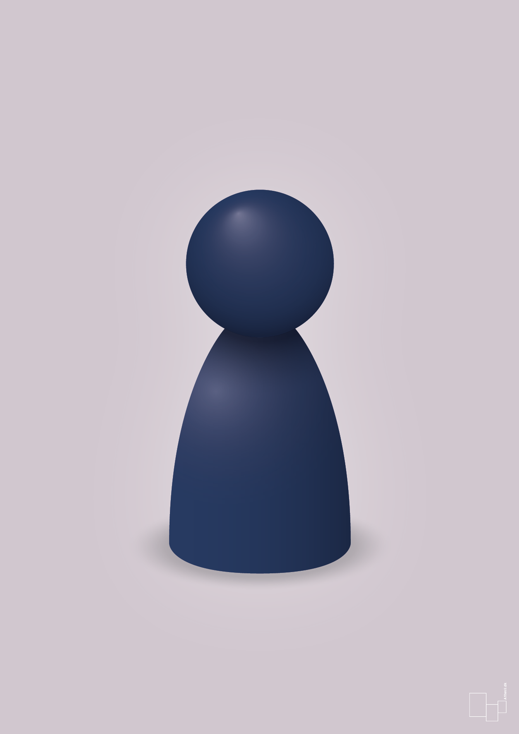 plakat: spillebrik i farven: lapis blue - dusty lilac-Brætspil-A1two3