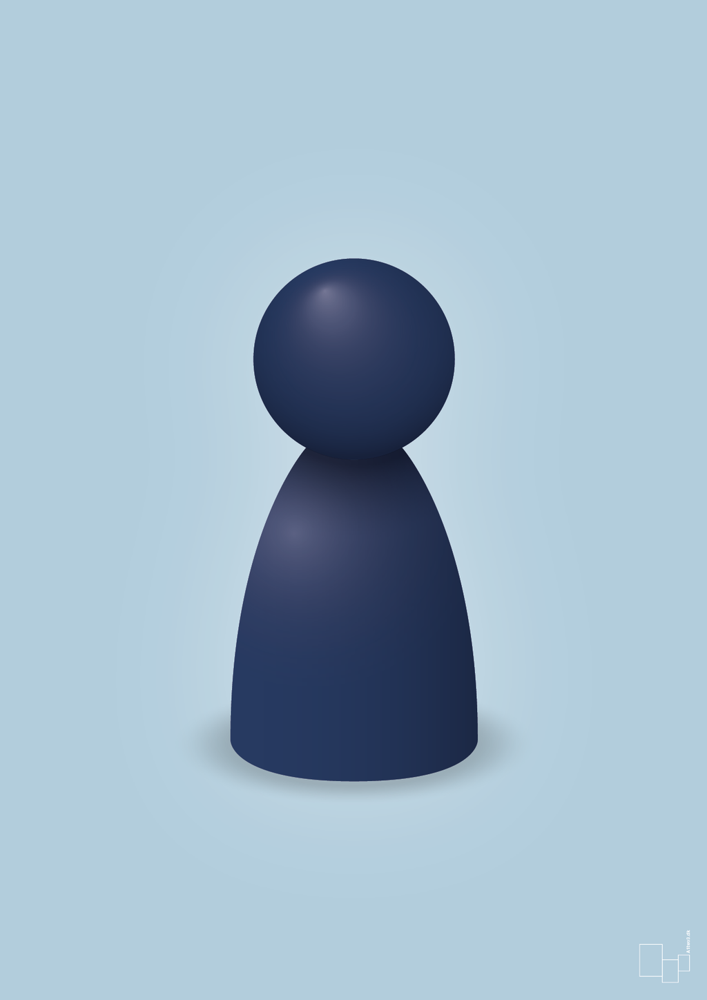 plakat: spillebrik i farven: lapis blue - heavenly blue-Brætspil-A1two3
