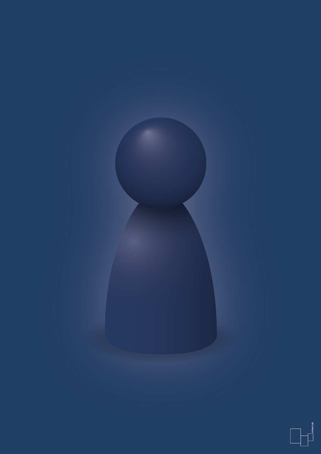 plakat: spillebrik i farven: lapis blue - lapis blue-Brætspil-A1two3