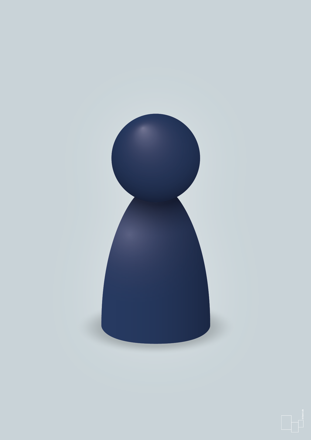 plakat: spillebrik i farven: lapis blue - light drizzle-Brætspil-A1two3