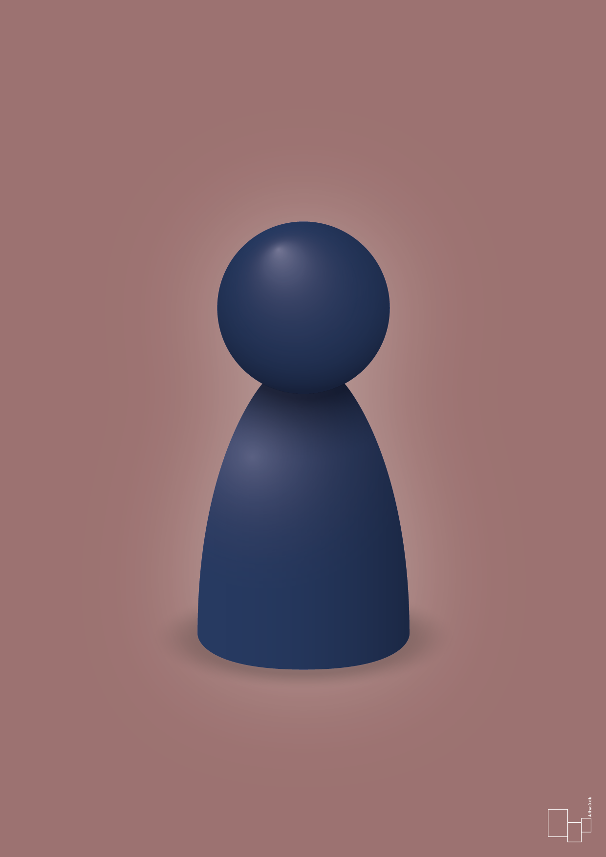 plakat: spillebrik i farven: lapis blue - plum-Brætspil-A1two3