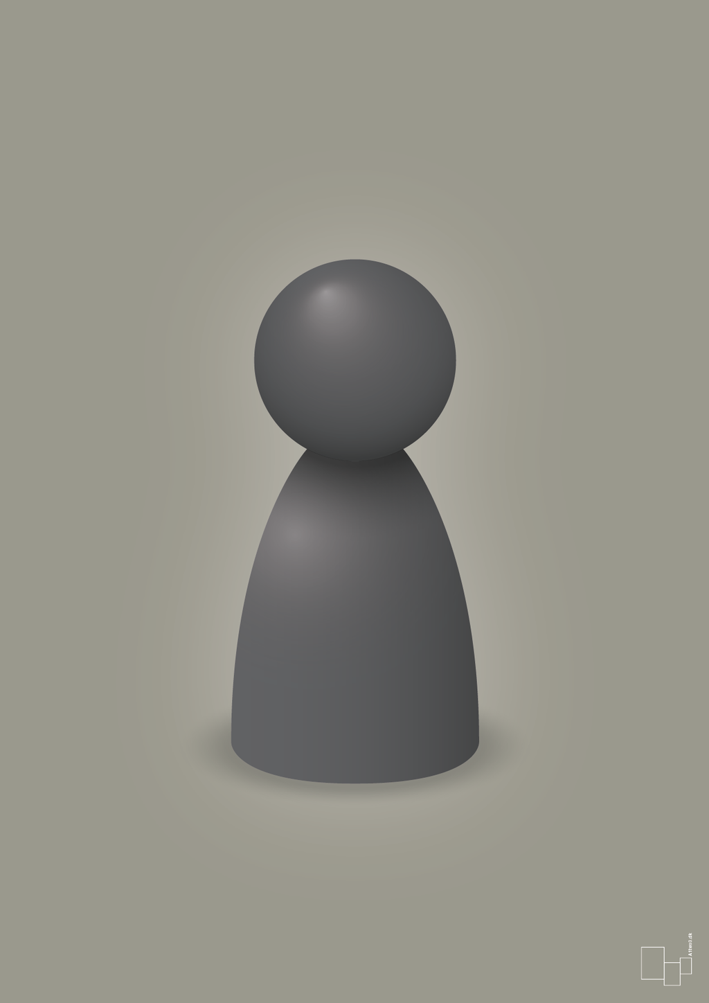 plakat: spillebrik i farven: graphic charcoal - battleship gray-Brætspil-A1two3