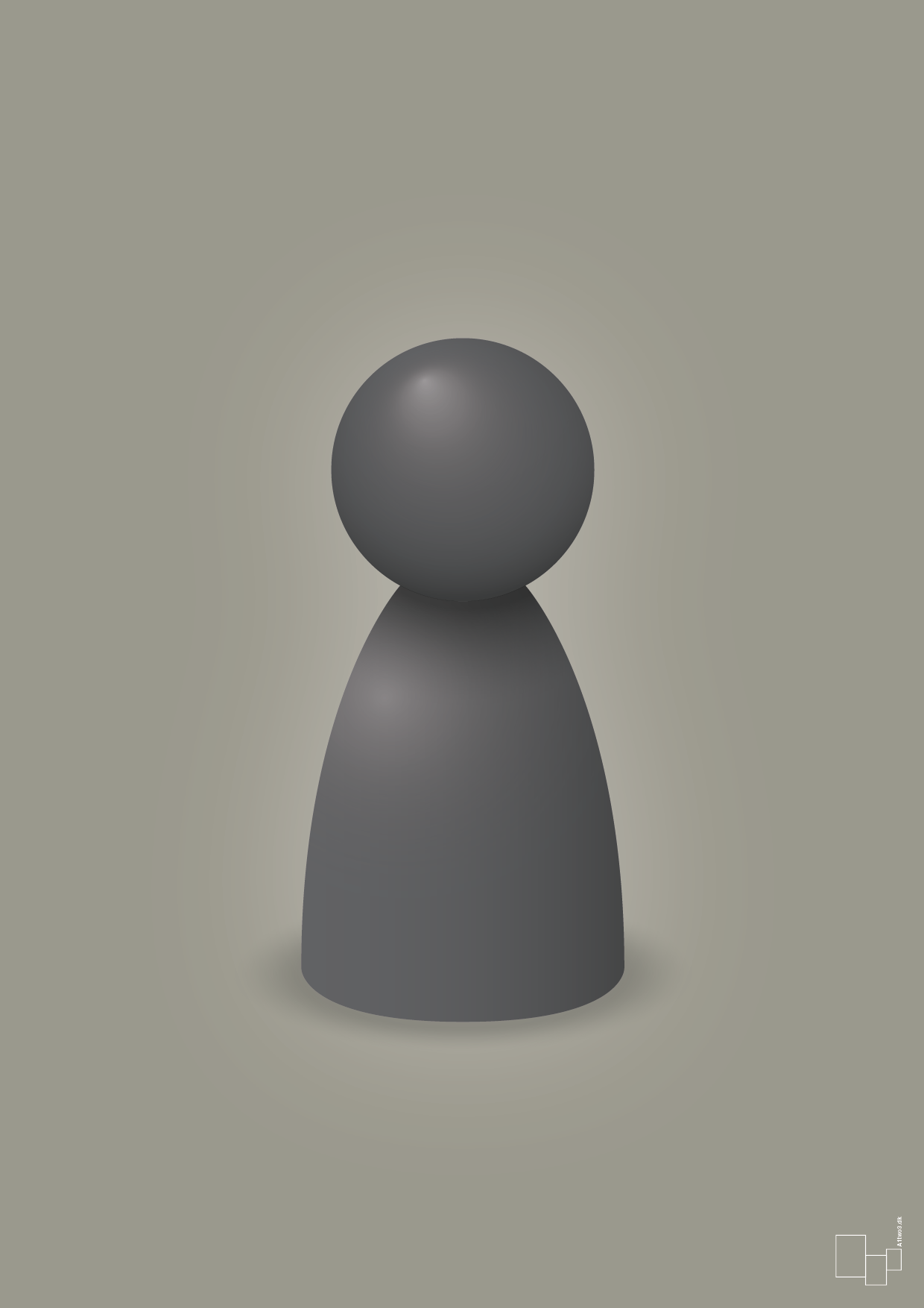 plakat: spillebrik i farven: graphic charcoal - battleship gray-Brætspil-A1two3