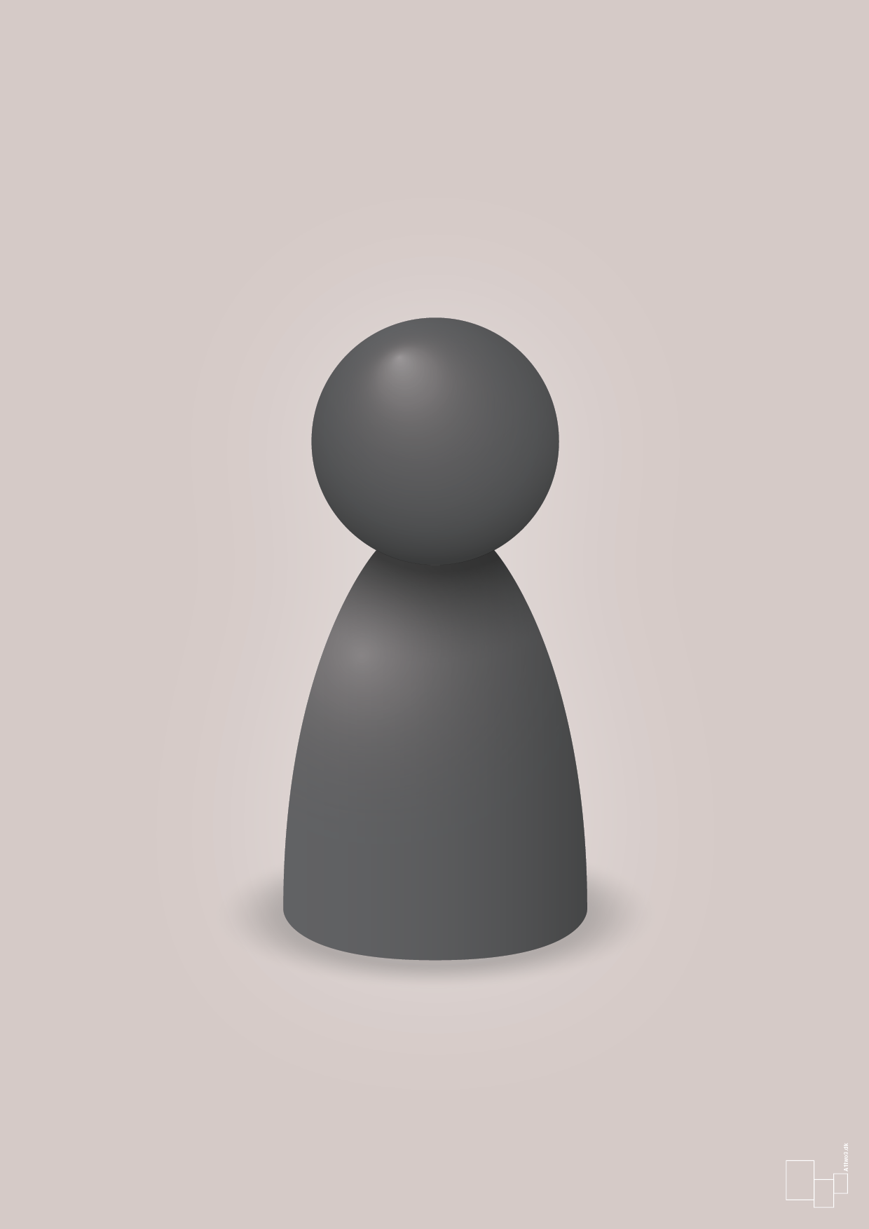 plakat: spillebrik i farven: graphic charcoal - broken beige-Brætspil-A1two3