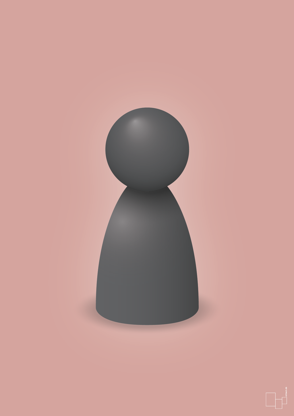 plakat: spillebrik i farven: graphic charcoal - bubble shell-Brætspil-A1two3