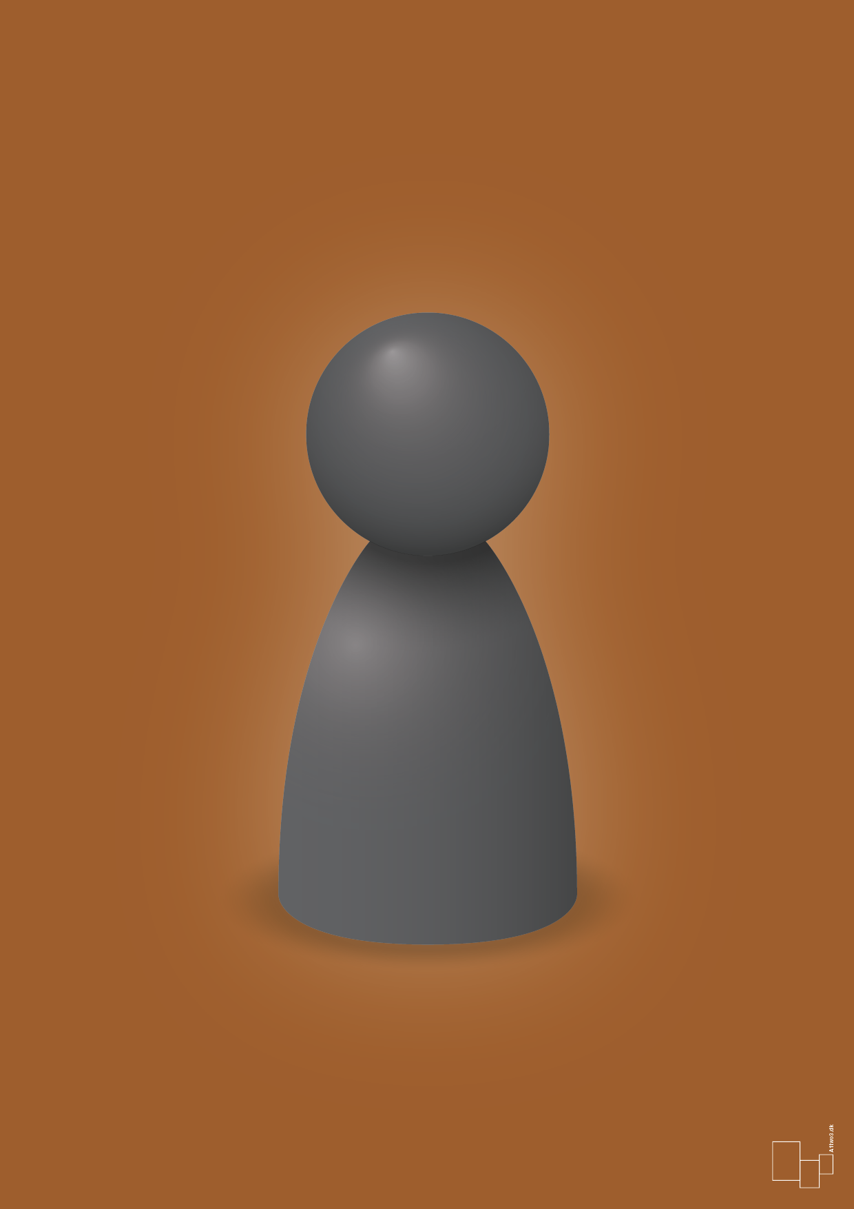 plakat: spillebrik i farven: graphic charcoal - cognac-Brætspil-A1two3