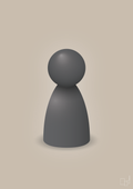 plakat: spillebrik i farven: graphic charcoal - creamy mushroom-Brætspil-A1two3