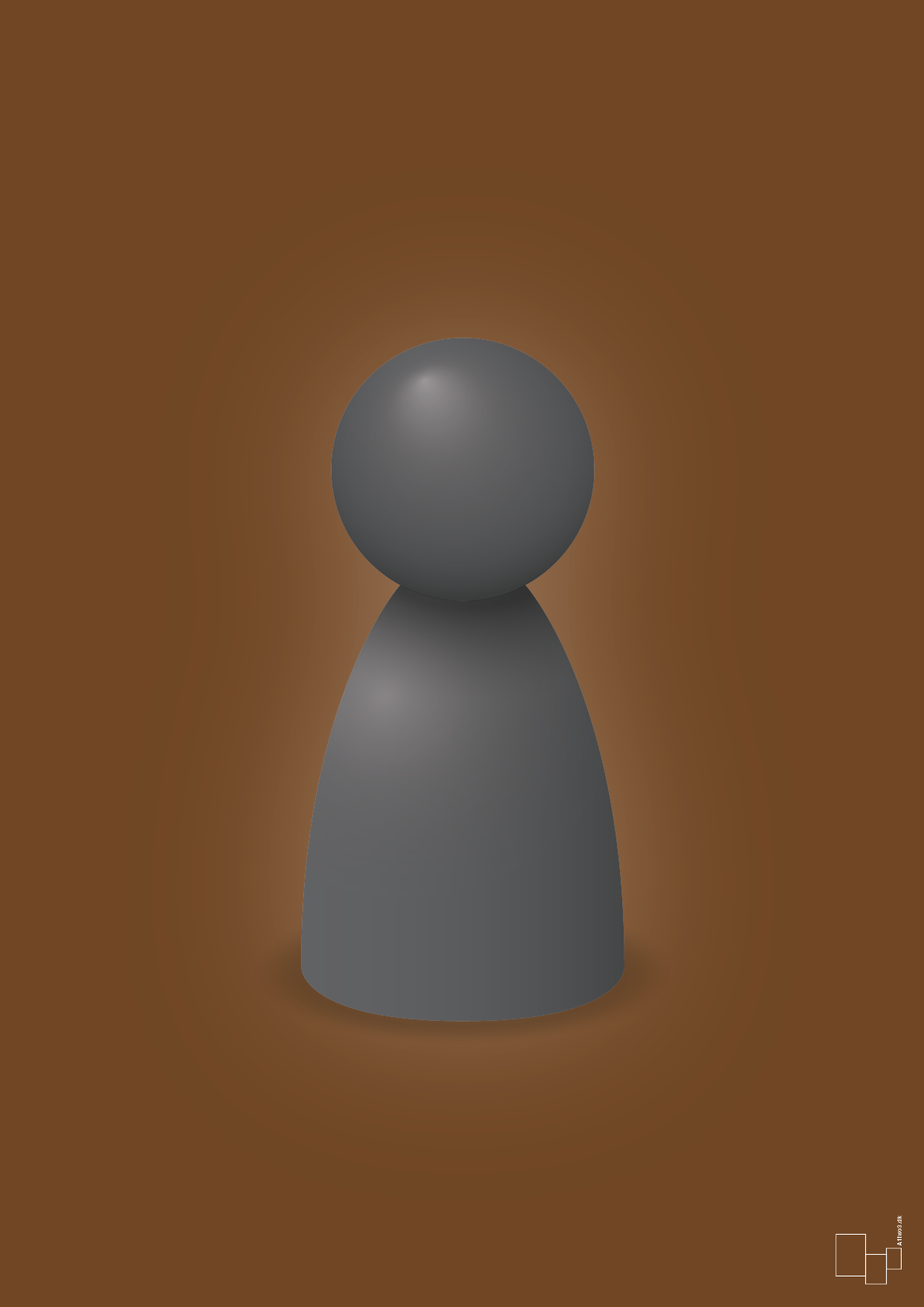 plakat: spillebrik i farven: graphic charcoal - dark brown-Brætspil-A1two3