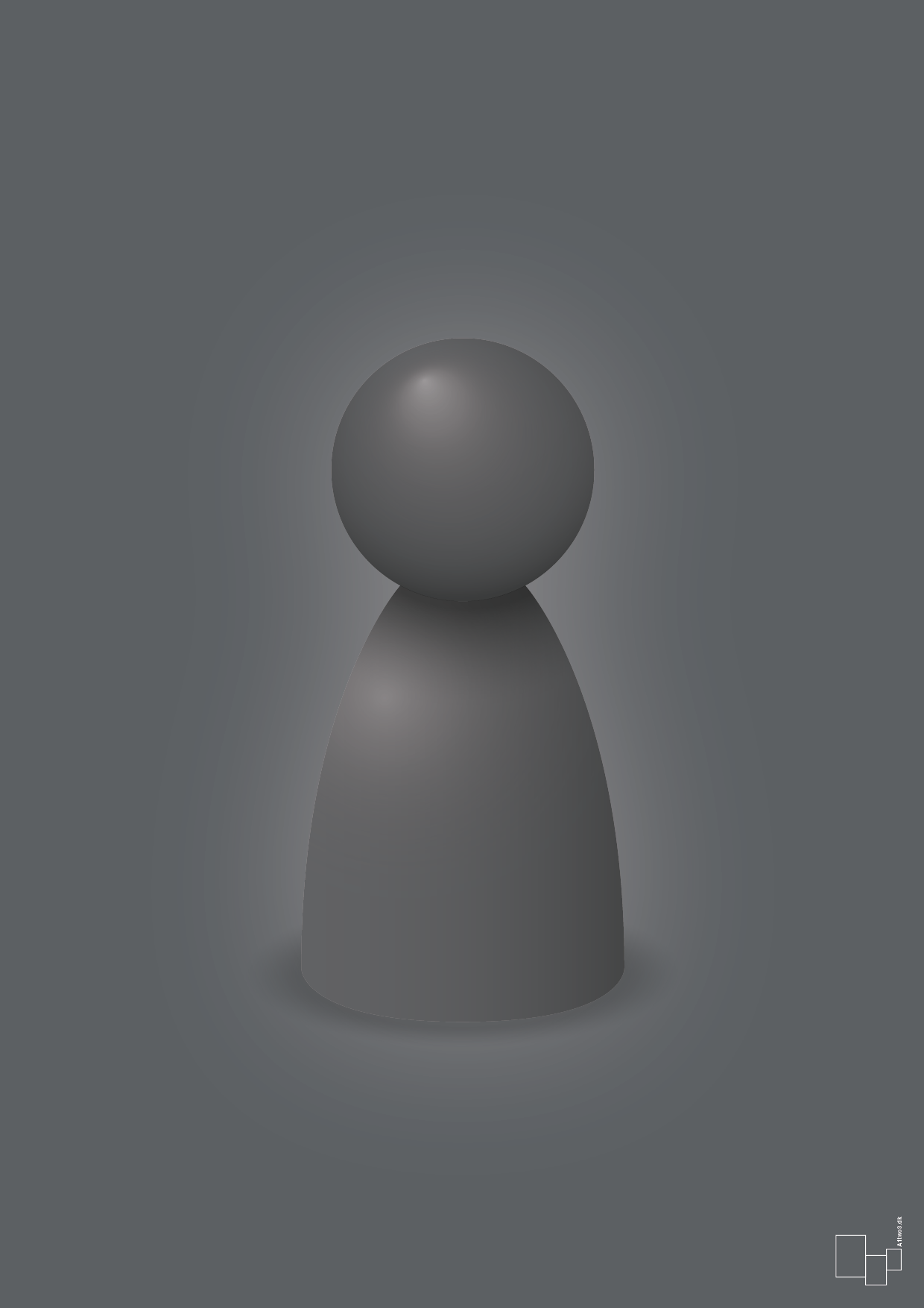 plakat: spillebrik i farven: graphic charcoal - graphic charcoal-Brætspil-A1two3