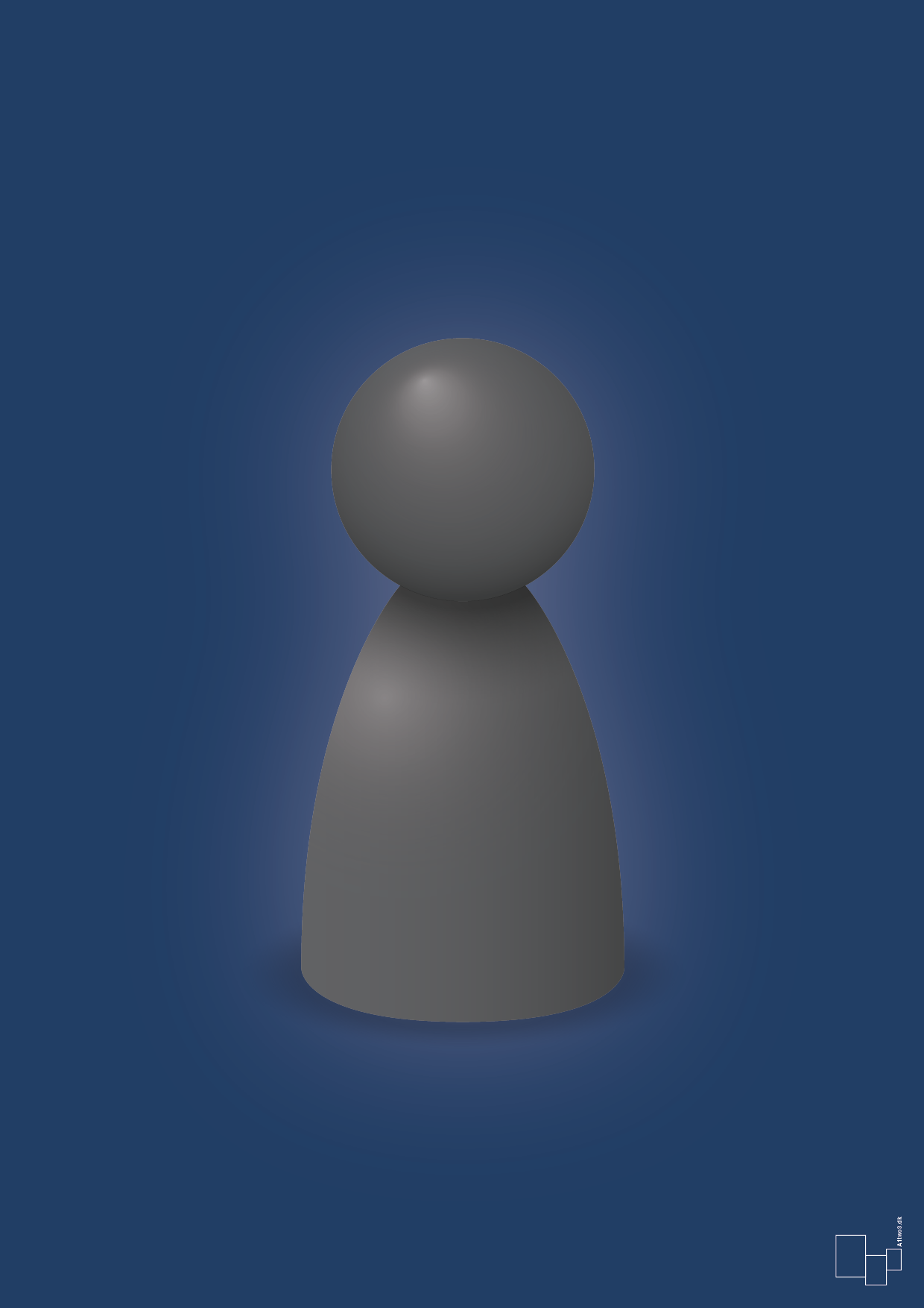 plakat: spillebrik i farven: graphic charcoal - lapis blue-Brætspil-A1two3