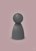 plakat: spillebrik i farven: graphic charcoal - light rose-Brætspil-A1two3