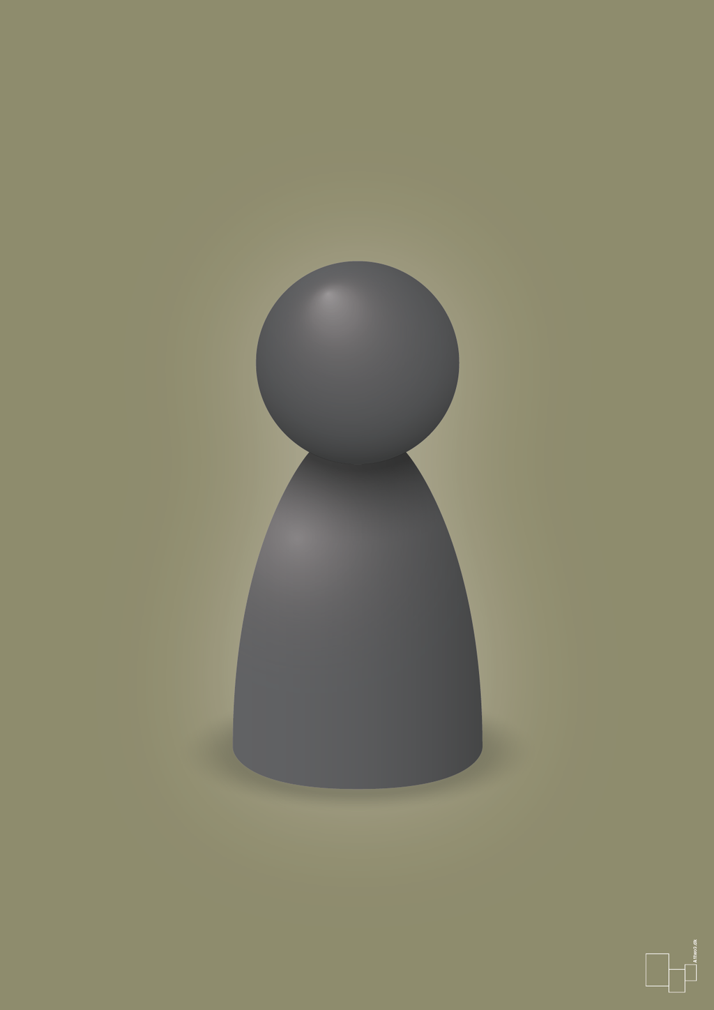 plakat: spillebrik i farven: graphic charcoal - misty forrest-Brætspil-A1two3