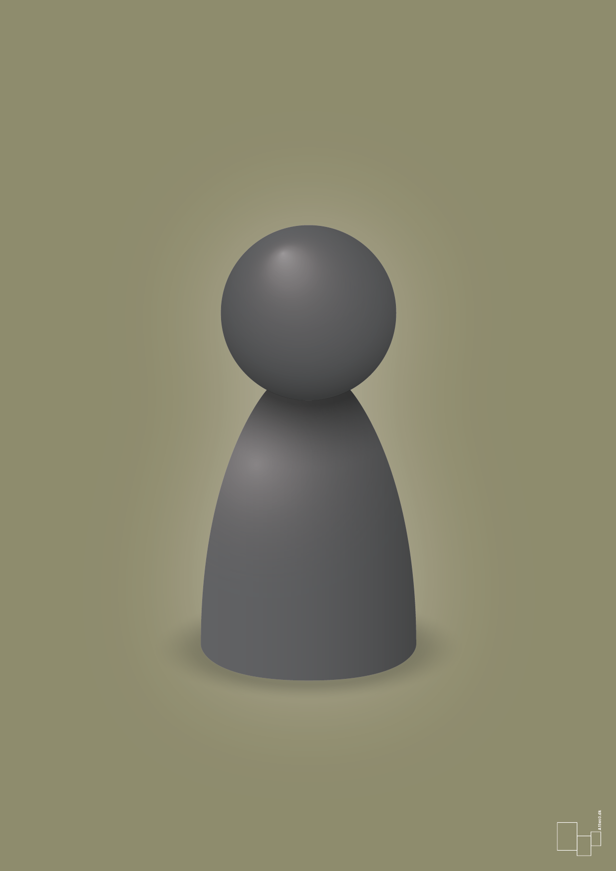 plakat: spillebrik i farven: graphic charcoal - misty forrest-Brætspil-A1two3