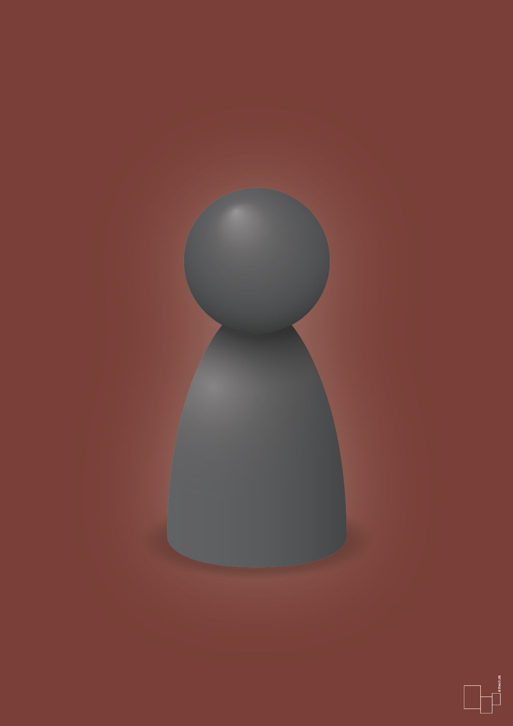 plakat: spillebrik i farven: graphic charcoal - red pepper-Brætspil-A1two3