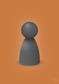 plakat: spillebrik i farven: graphic charcoal - rumba orange-Brætspil-A1two3