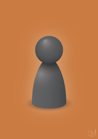plakat: spillebrik i farven: graphic charcoal - rumba orange-Brætspil-A1two3