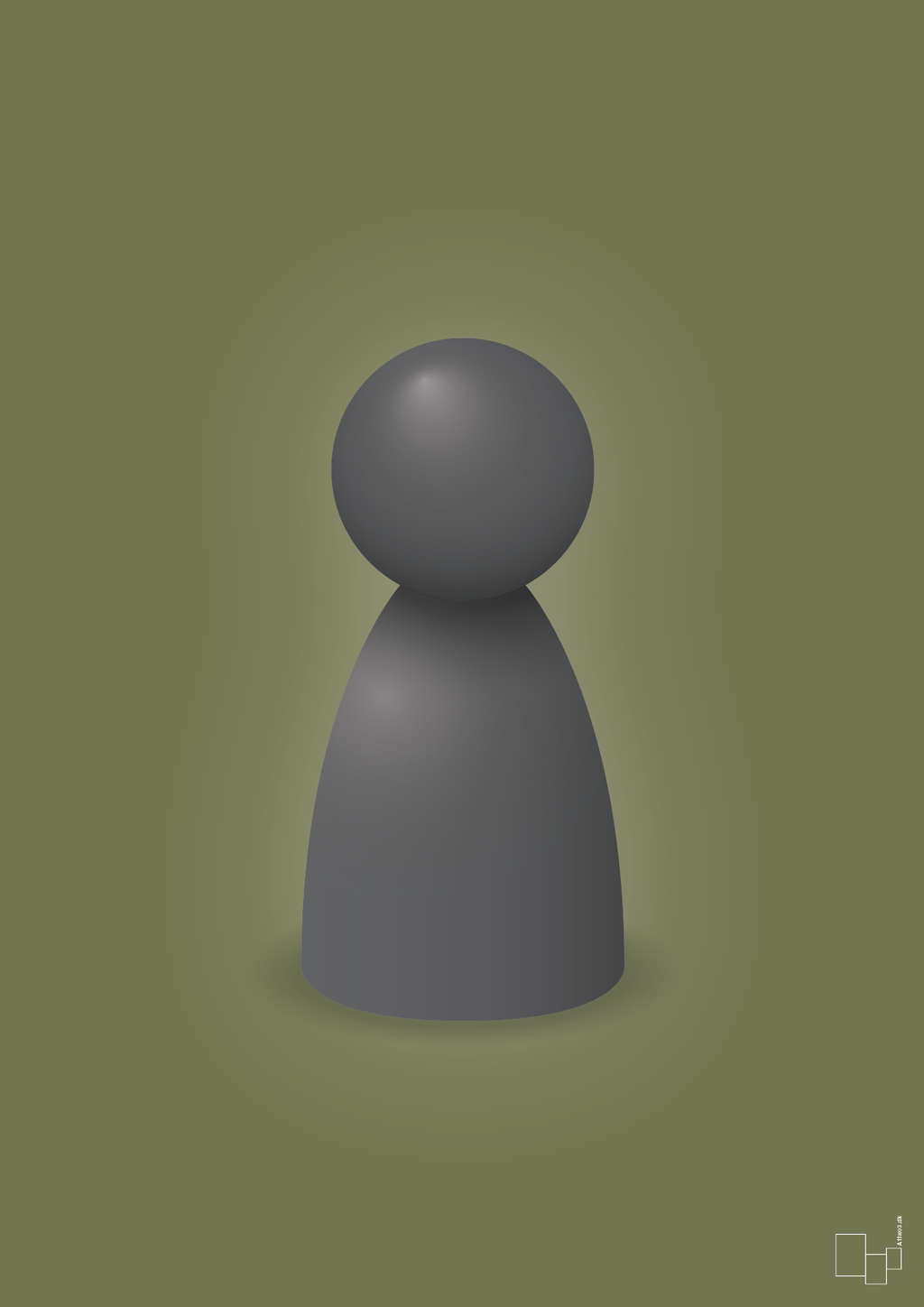 plakat: spillebrik i farven: graphic charcoal - secret meadow-Brætspil-A1two3