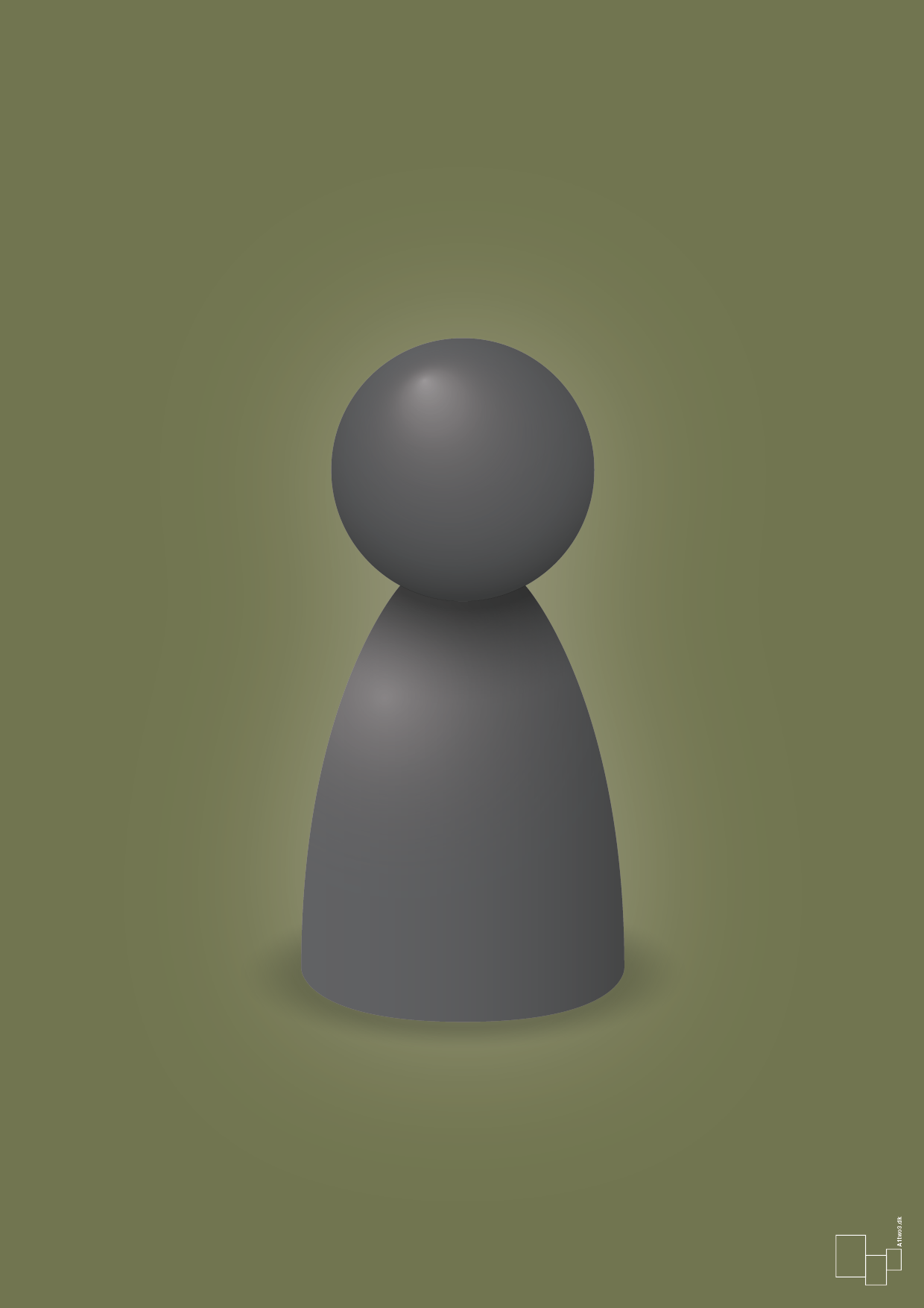 plakat: spillebrik i farven: graphic charcoal - secret meadow-Brætspil-A1two3