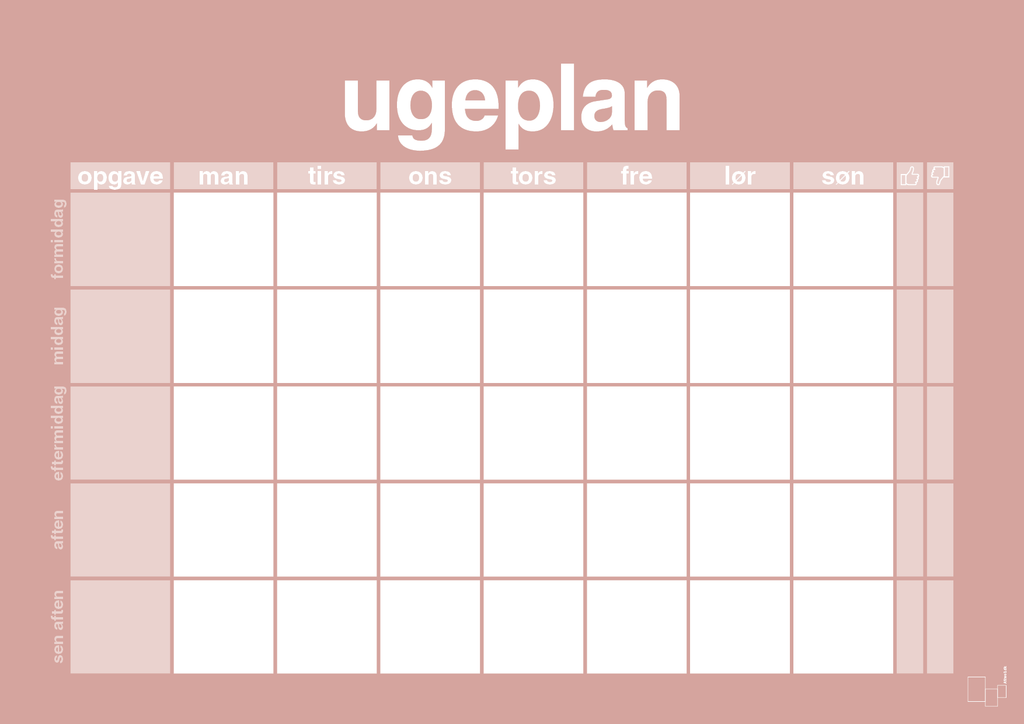 plakat: ugeplan horizontal opgaver - bubble shell-Planer-A1two3